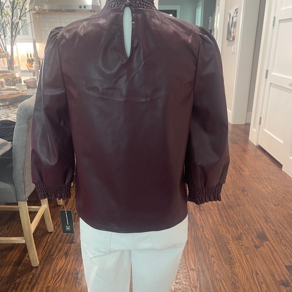 Harvest Hues/Maceys faux leather top - Picture 2 of 3